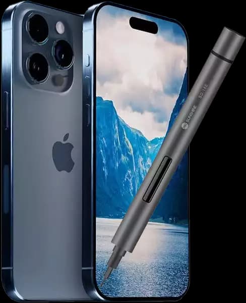 iPhone alongside a precision repair tool